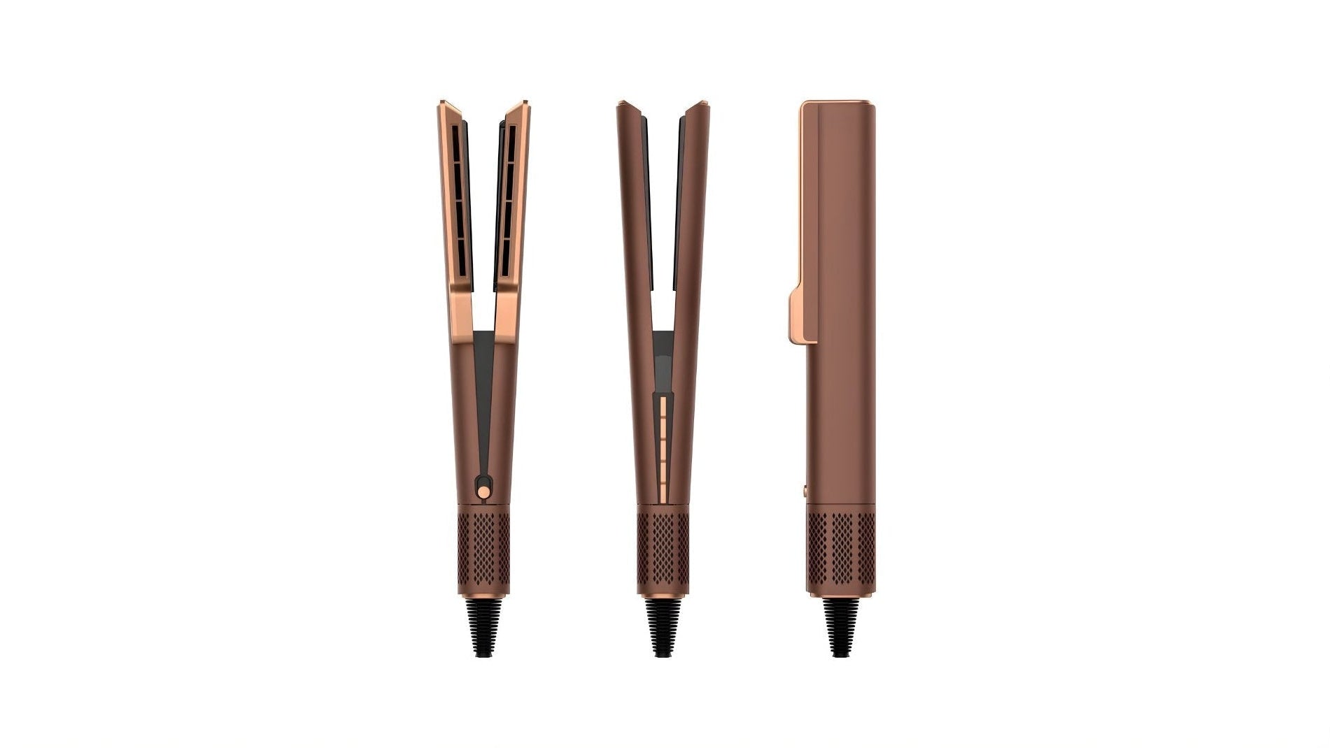 Airisse Aeroveil wet dry air straightener for no heat damage in amber suede finish.